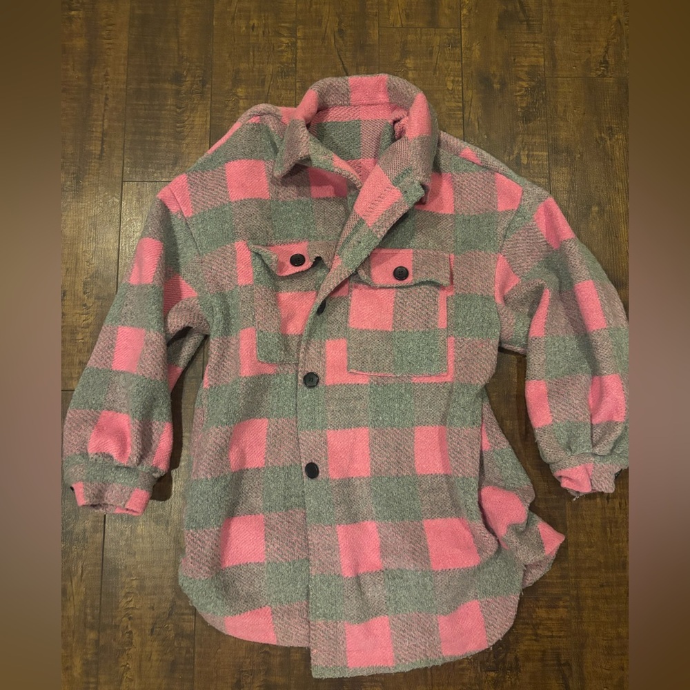 Plaid Pink and Gray sweater